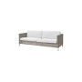 Cane-line Connect 3-Sitzer-Sofa, Taupe, Kissenset Natté Weiß