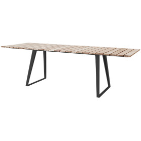 Cane-line Copenhagen dining table with 83 cm extension, teak/lava grey