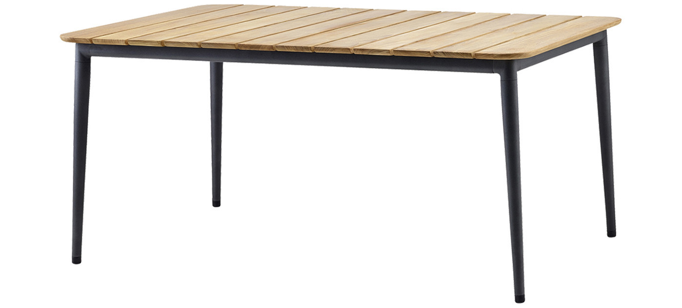 Cane-line Core dining table, lava grey/teak, 160 x 90 cm