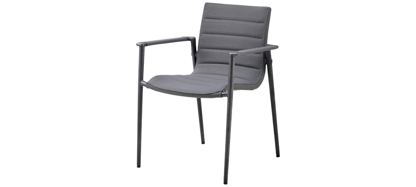 Cane-line Core Esszimmerstuhl mit Armlehnen, Grau