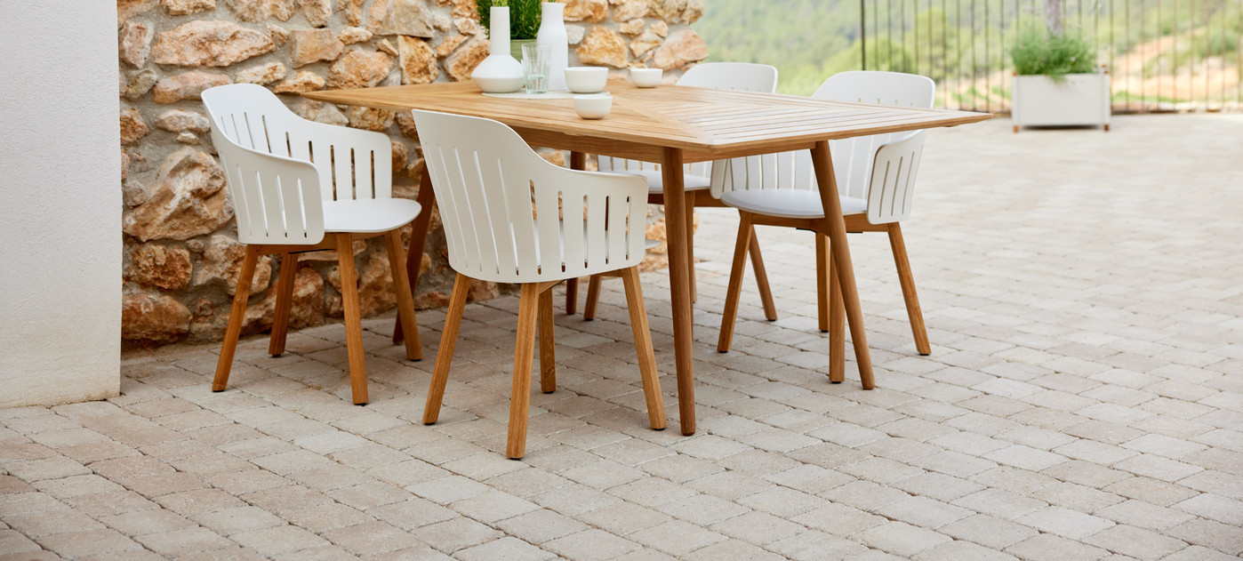 Cane-line Tischplatte 180 x 100 cm, Teak, geometrisch