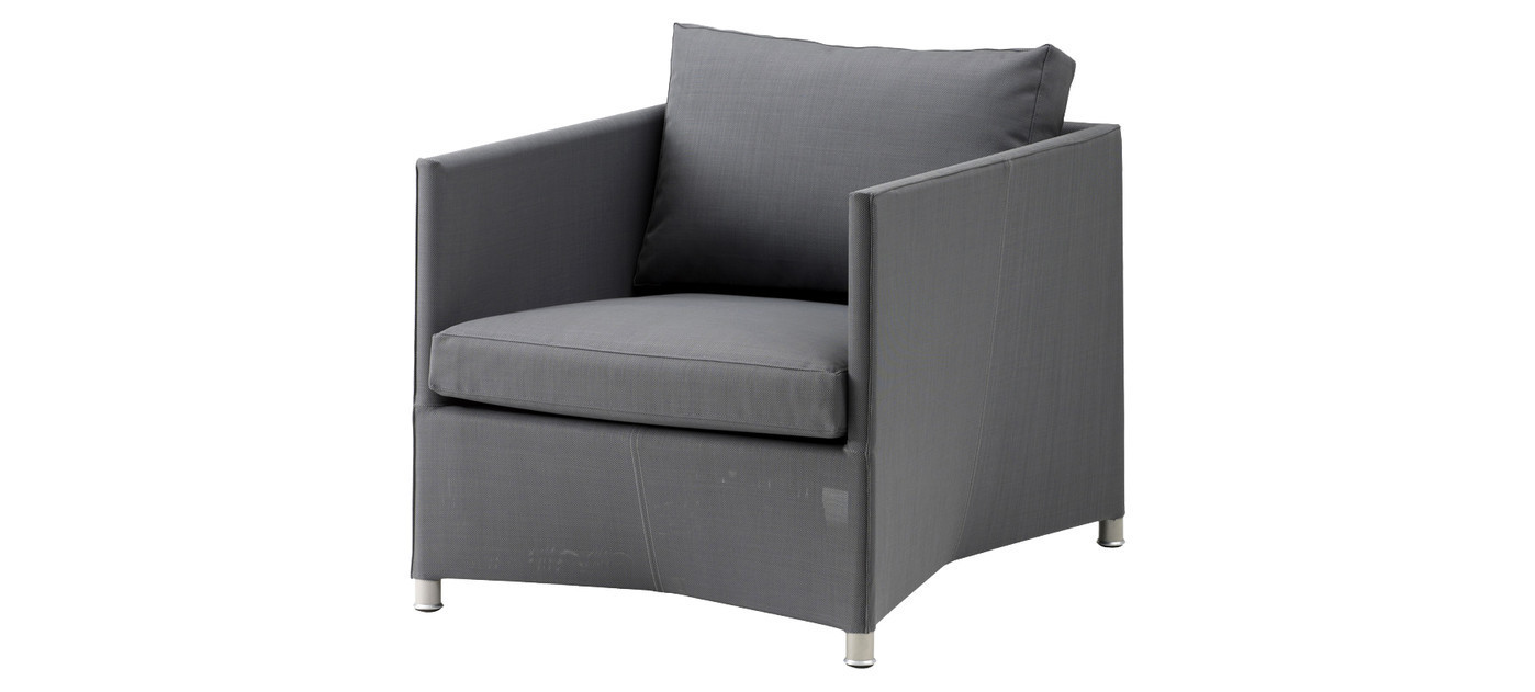 Cane-line Diamond lounge fotelja, siva, Cane-line AirTouch s QuickDry & Airflow