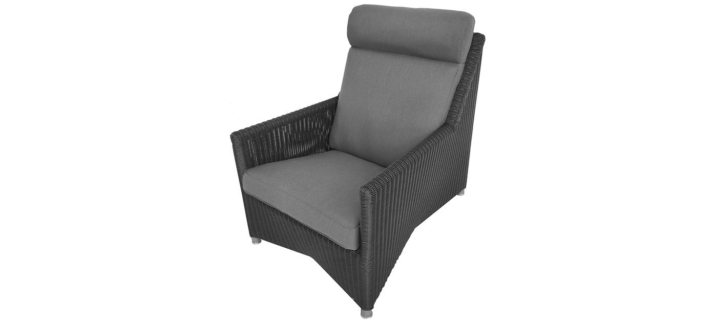 Cane-line Diamond poltrona con schienale alto, grafite/grigio, Cane-line Weave