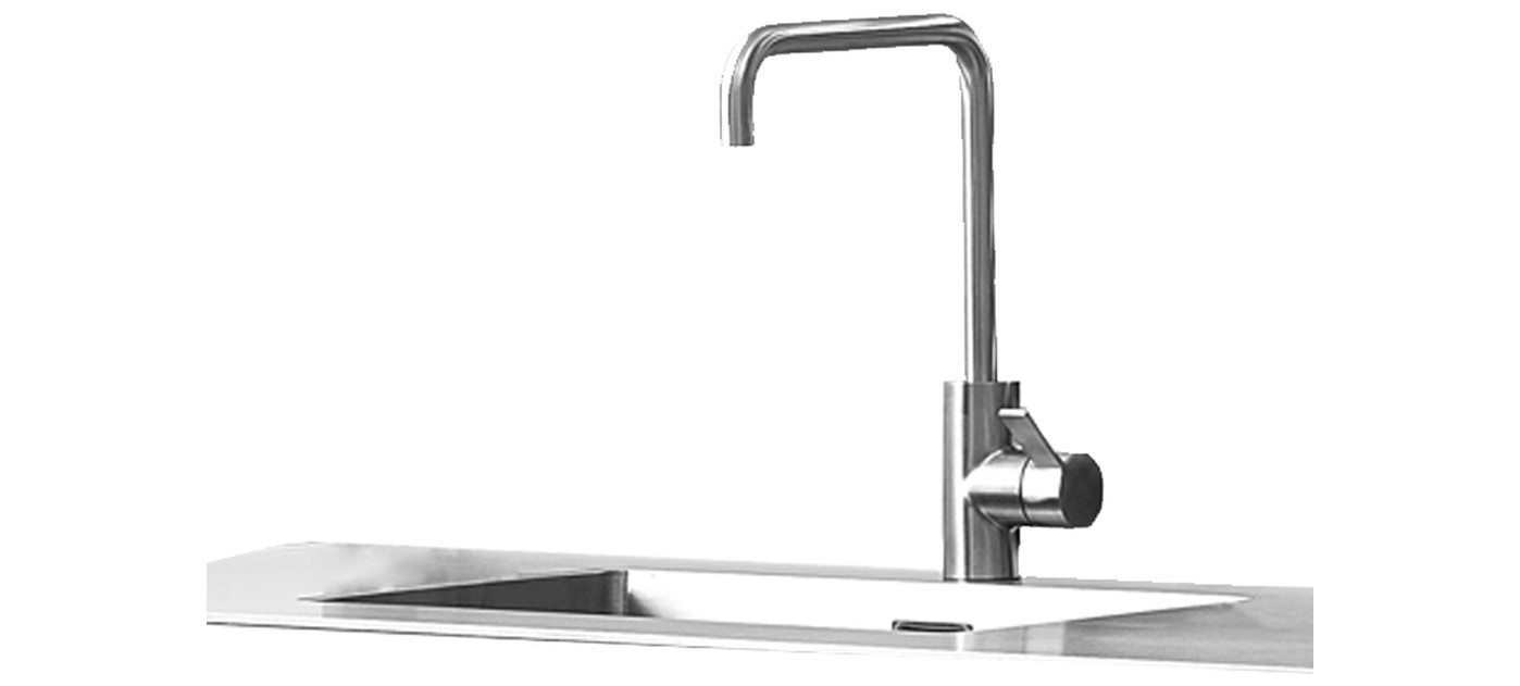 Cane-line Drop lavello con miscelatore e scarico, acciaio inox