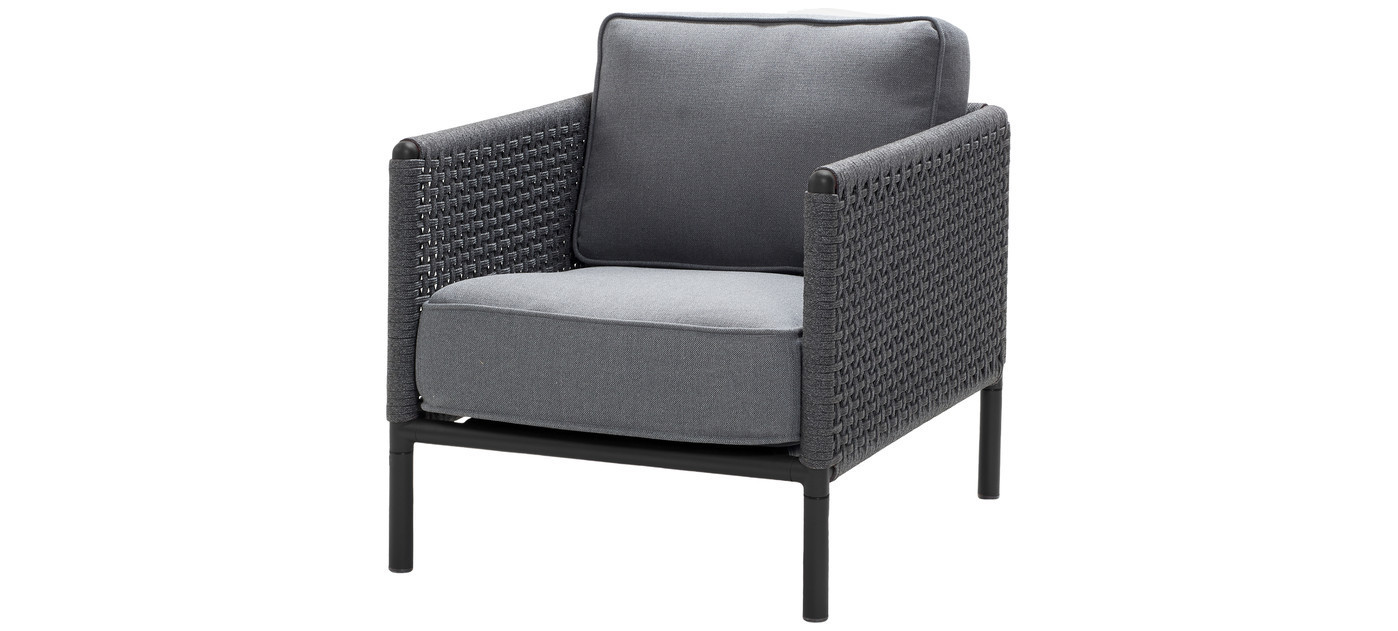 Cane-line Encore Loungesessel, Lavagrau/Dunkelgrau/Grau