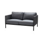 Cane-line Encore 2-Sitzer-Sofa, Lavagrau/Dunkelgrau/Grau