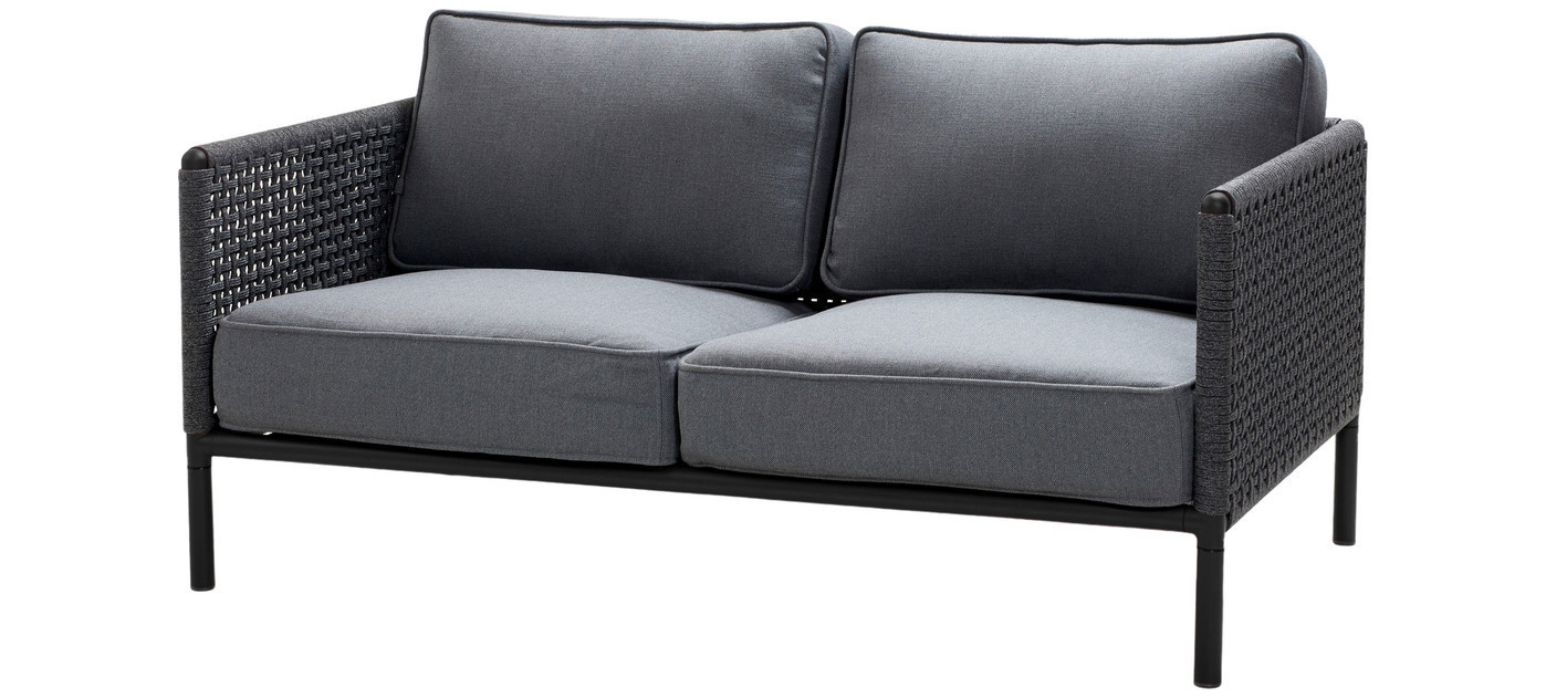 Cane-line Encore 2-seater sofa, lava grey/dark grey/grey