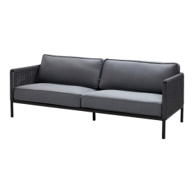 Cane-line Encore 3-seater sofa, lava grey/dark grey/grey