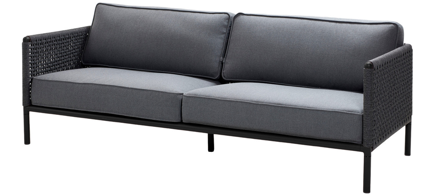 Cane-line Encore 3-seater sofa, lava grey/dark grey/grey