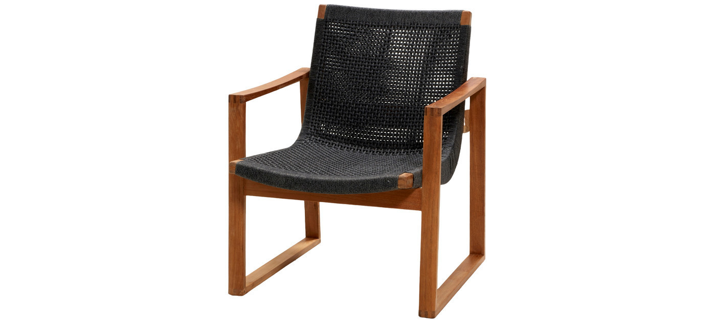 Cane-line Endless lounge chair, dark grey/teak