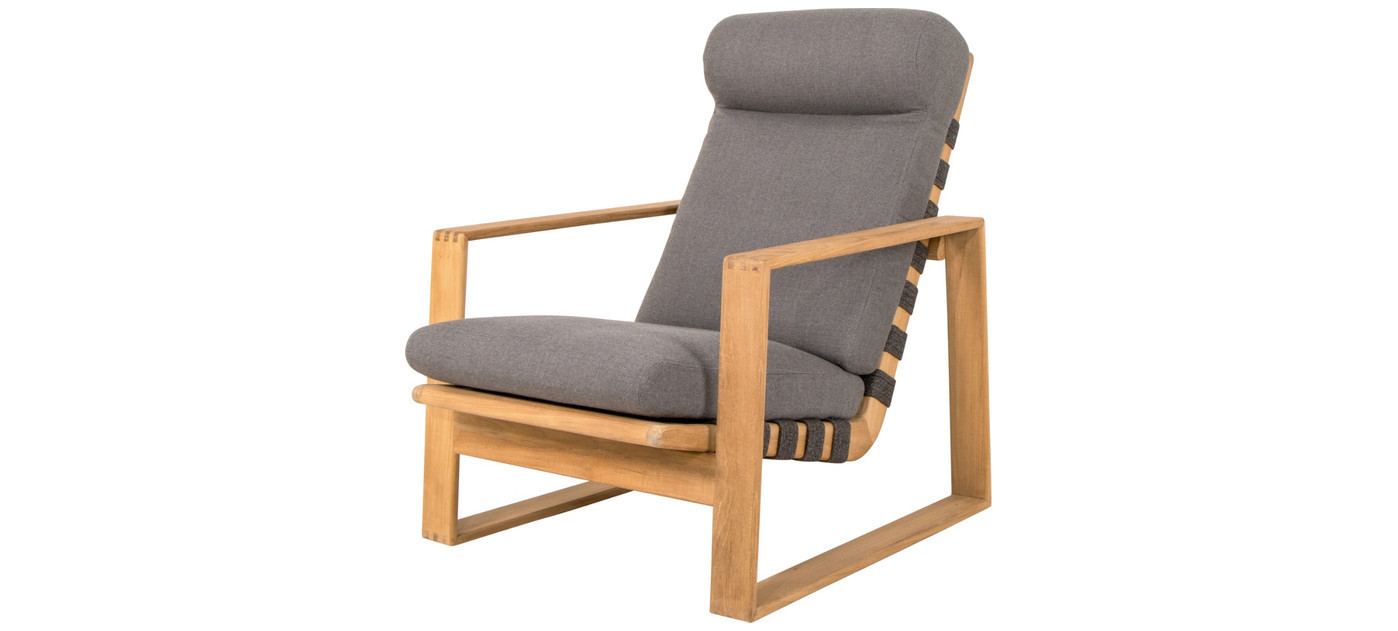 Cane-line Endless Soft poltrona con schienale alto, grigio scuro/teak