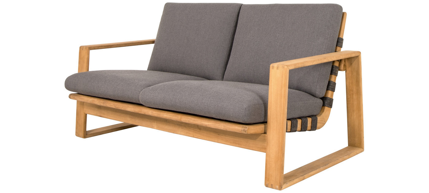 Cane-line Endless Soft 2-seater sofa, dark grey/teak