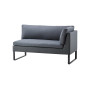 Cane-line Flex 2-Sitzer-Sofamodul links, Grau/Grau