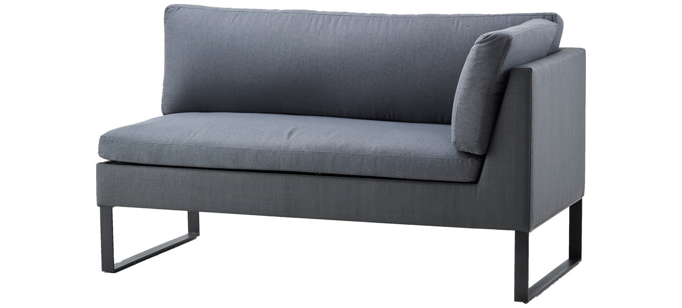 Cane-line Flex 2-seater sofa left module, grey/grey