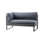 Cane-line Flex modulo divano a 2 posti destro, grigio/grigio