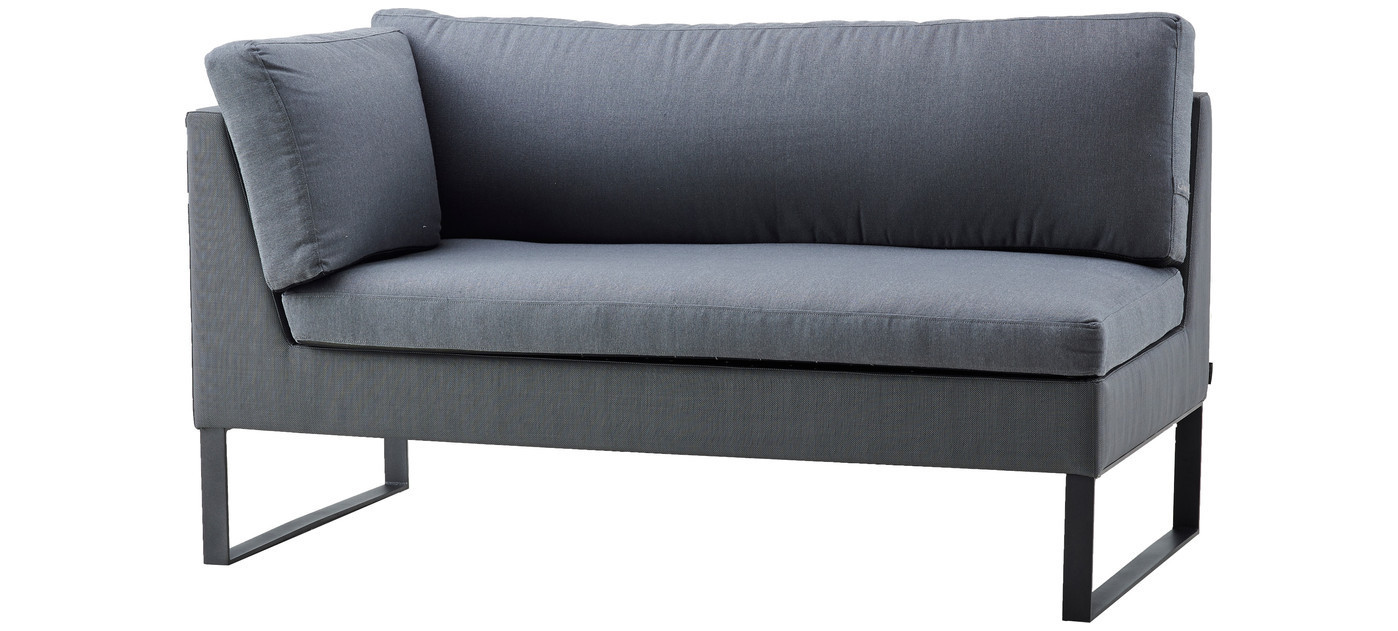 Cane-line Flex modulo divano a 2 posti destro, grigio/grigio