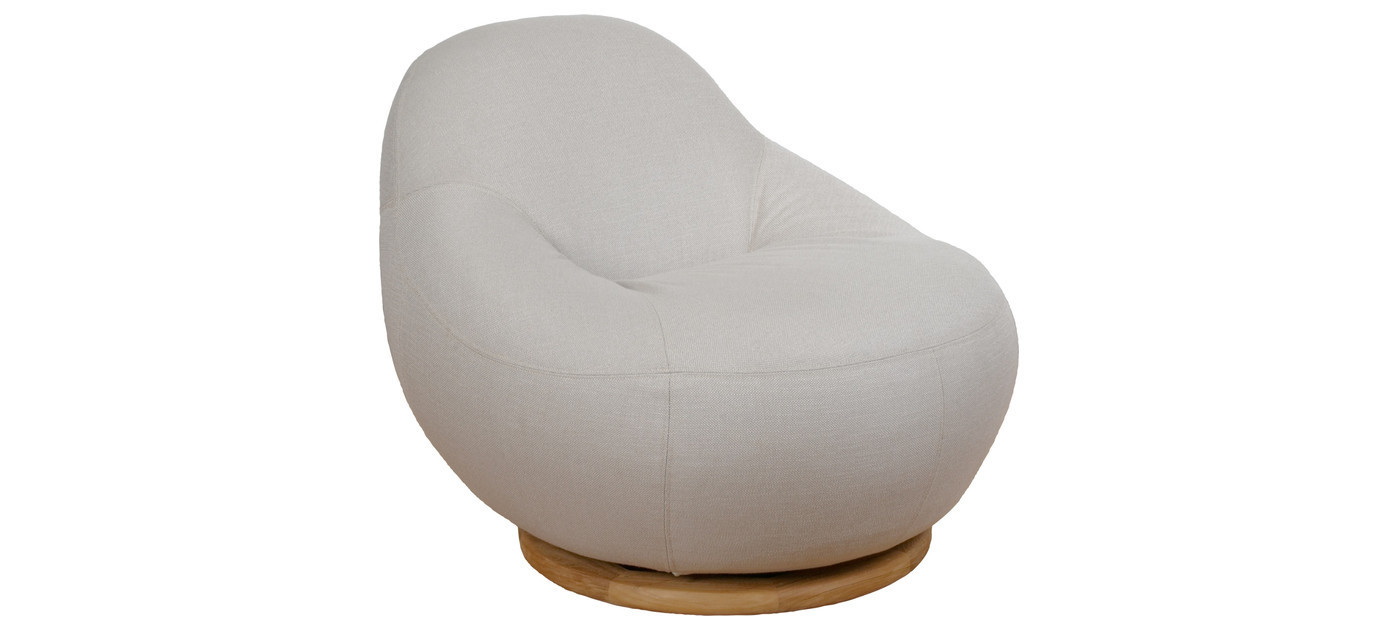 Cane-line Gem fotelj s tikovim vrtljivim podnožjem, peščena, Cane-line AirTouch s QuickDry & Airflow