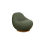 Cane-line Gem lounge chair with teak swivel, dark green, Cane-line Rise w/QuickDry & Airflow
