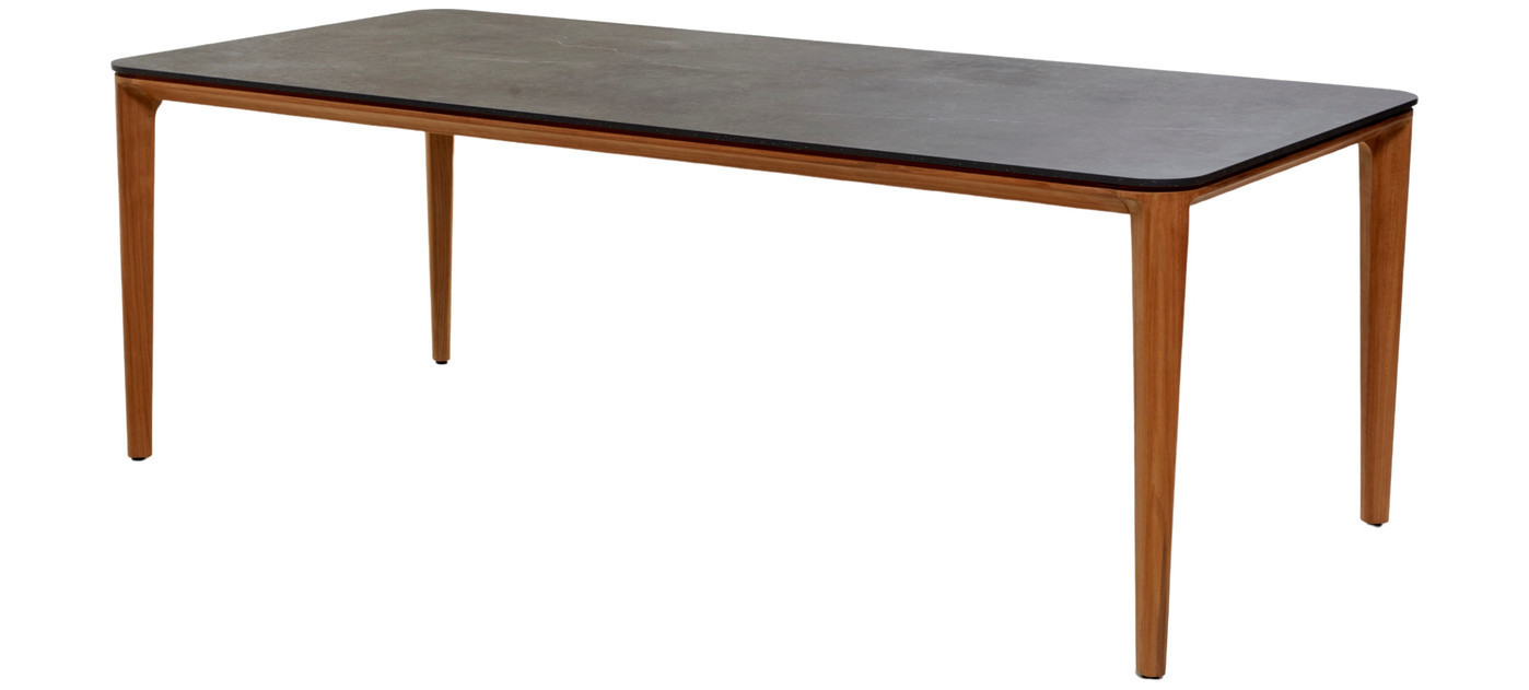 Cane-line Aspect dining table, teak, 210 x 100 cm, ceramic, Fossil black