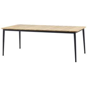 Cane-line Core tavolo da pranzo, grigio lava/teak, 210 x 90 cm
