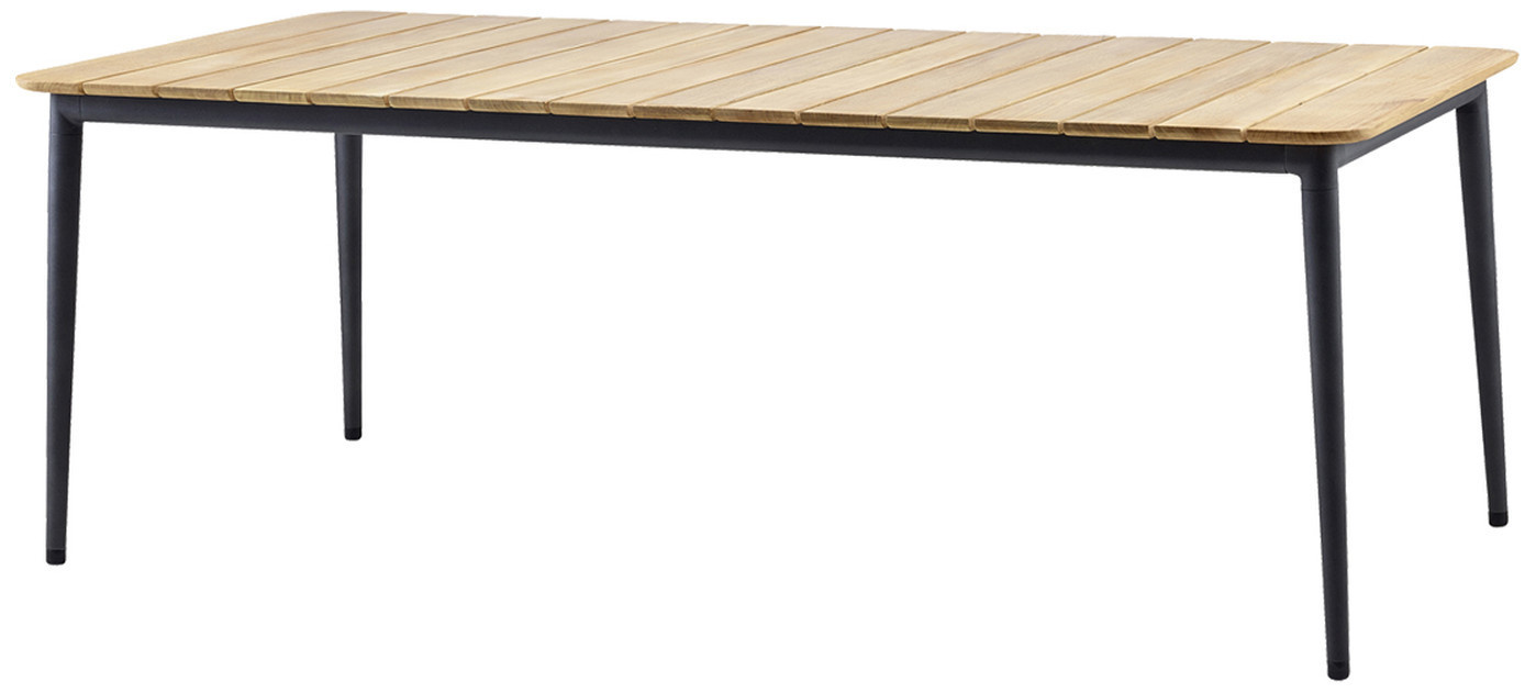 Cane-line Core Esstisch, Lavagrau/Teak, 210 x 90 cm