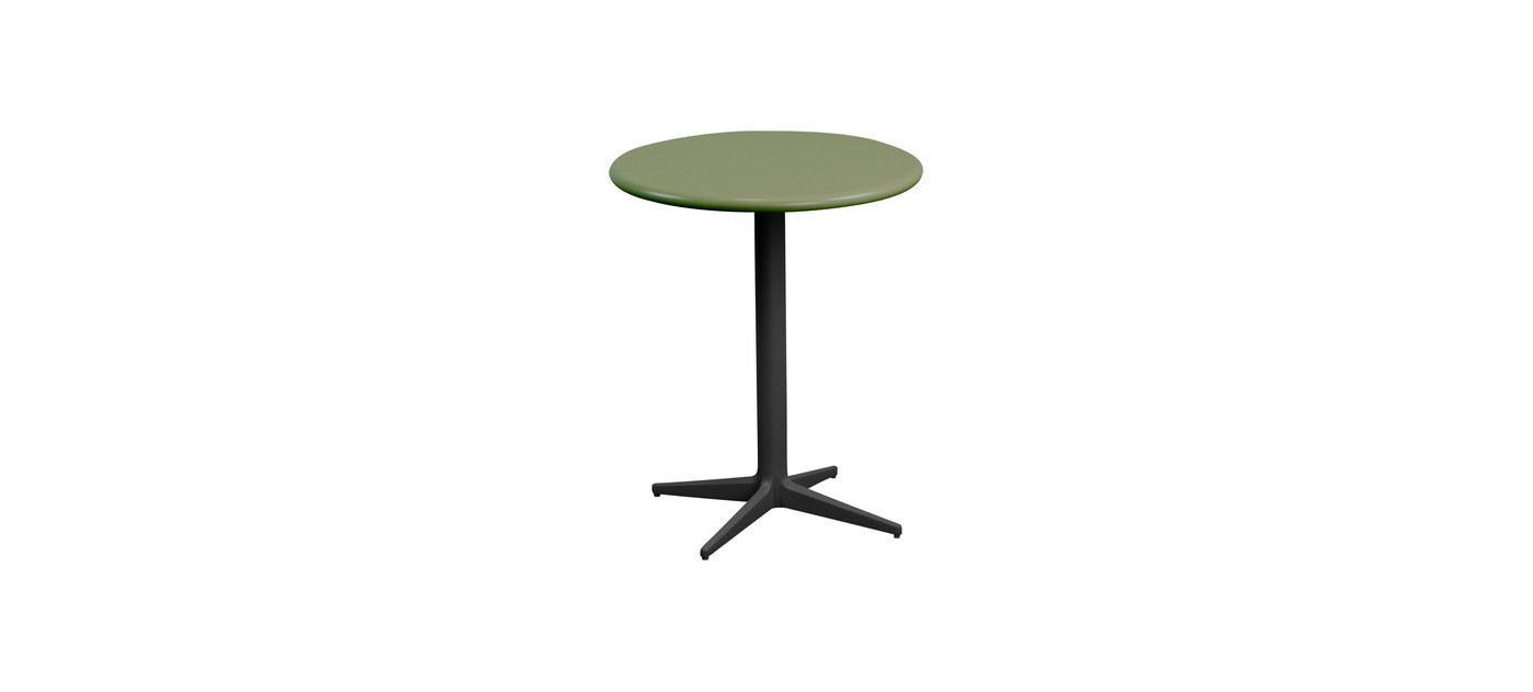 Cane-line Drop kafe stol, lava siva, Ø 45 cm, aluminij, maslinasto zelena