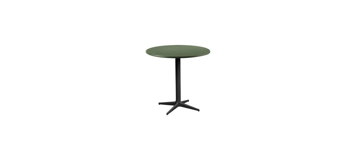 Cane-line Drop Bistrotisch, Lavagrau, Ø 60 cm, Aluminium, Dunkelgrün
