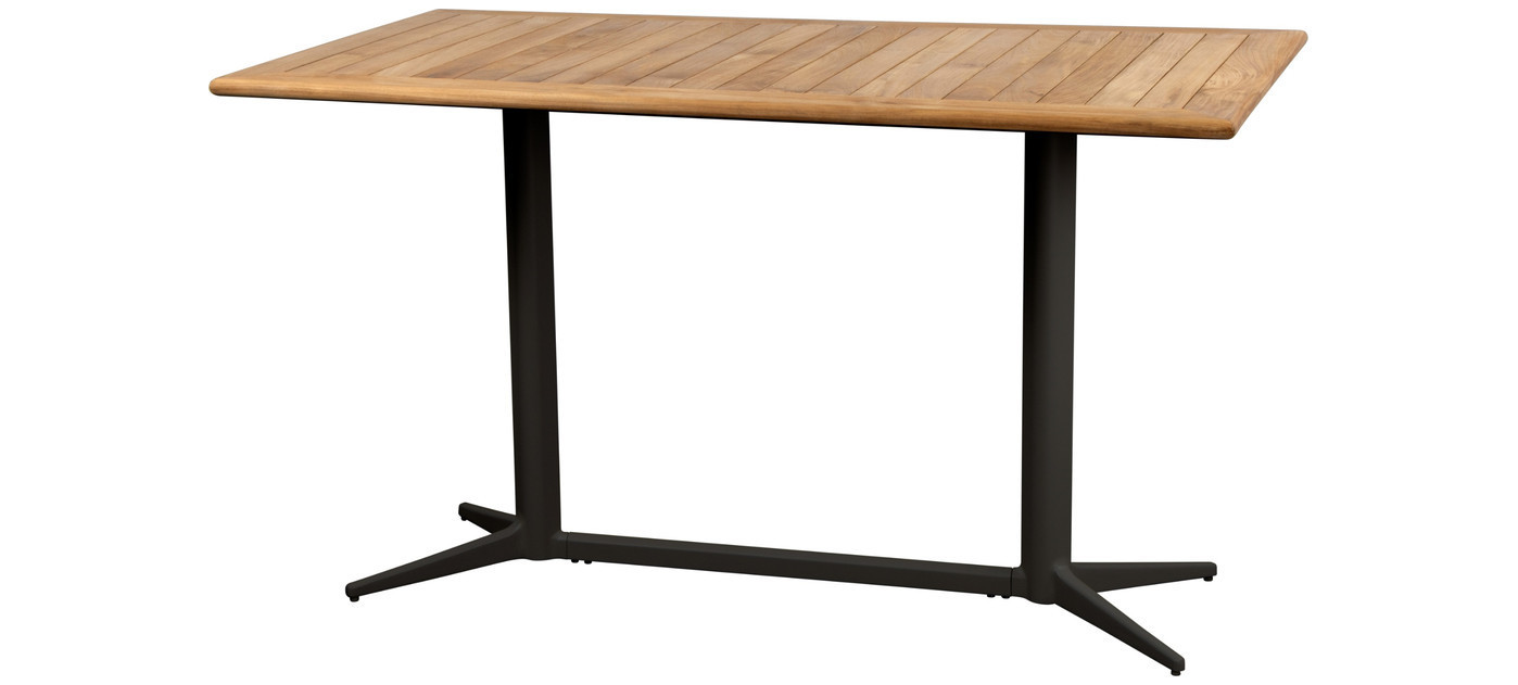 Cane-line Drop Bistrotisch, rechteckig, Lavagrau, 130 x 72 cm, Teak