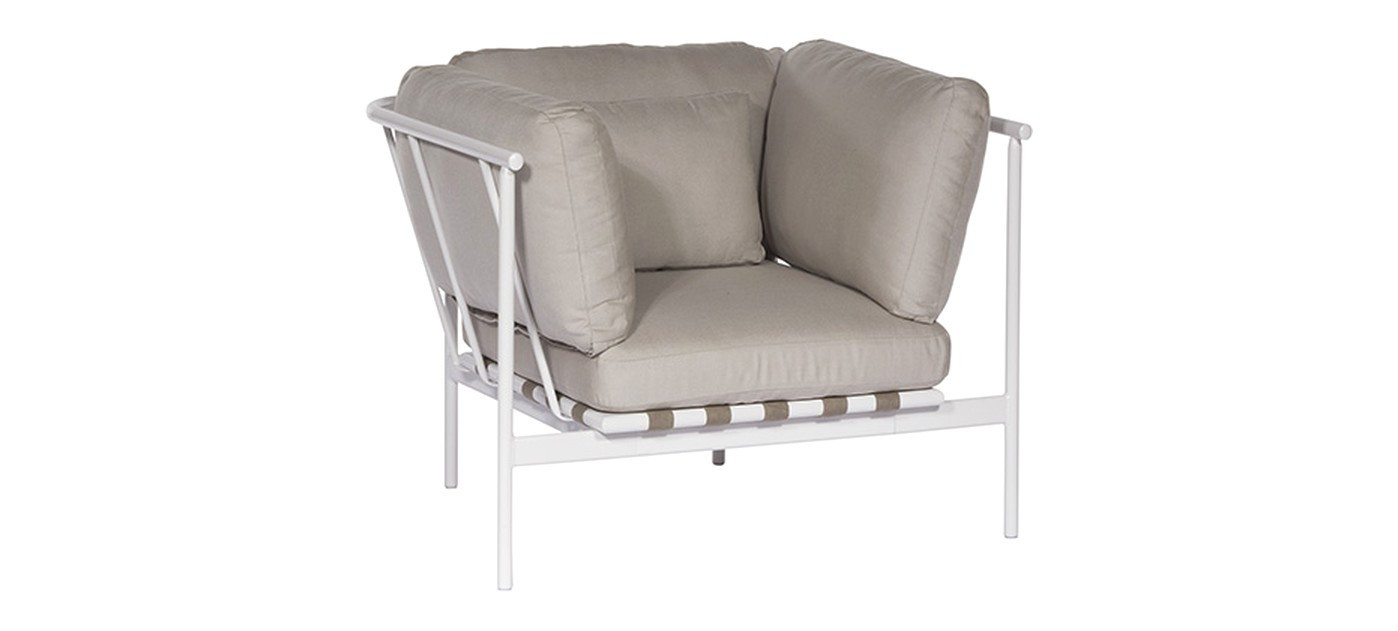 Barlow Tyrie Around Deep Seating Single, Arctic White 02, Left aluminium arm, right aluminium arm