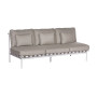 Barlow Tyrie Around Lounge-Modul Dreisitzer, Arctic White 02, Links ohne Armlehne, rechts ohne Armlehne