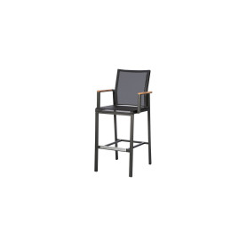 Barlow Tyrie Aura sedia alta con braccioli, Graphite 01, Charcoal 500