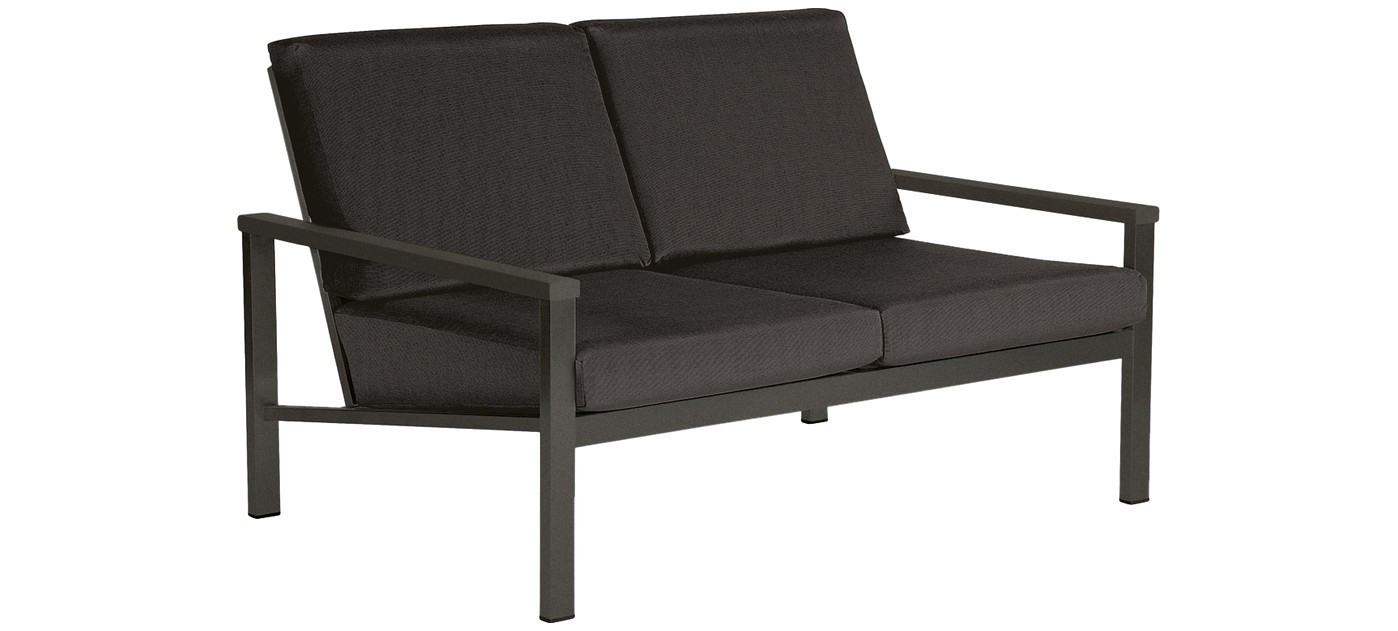 Barlow Tyrie Equinox Lounge-Zweisitzer (pulverbeschichtet), Graphite 01, Carbon Sunbrella® 513