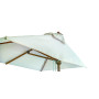 Open canopy with wood-look frame