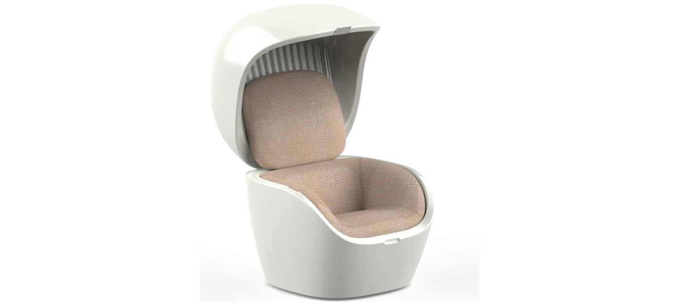 Extremis Keiseki lounge chair, Coconut (Sunbrella® Savane), No base, No side table