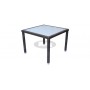 Cage table 80 x 80 cm, color: black, leather look brown or ivory