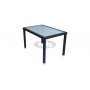 Cage table 80 x 120 cm, color: black, leather look brown or ivory