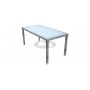 Cage table 80 x 160 cm, color: black, leather look brown or ivory