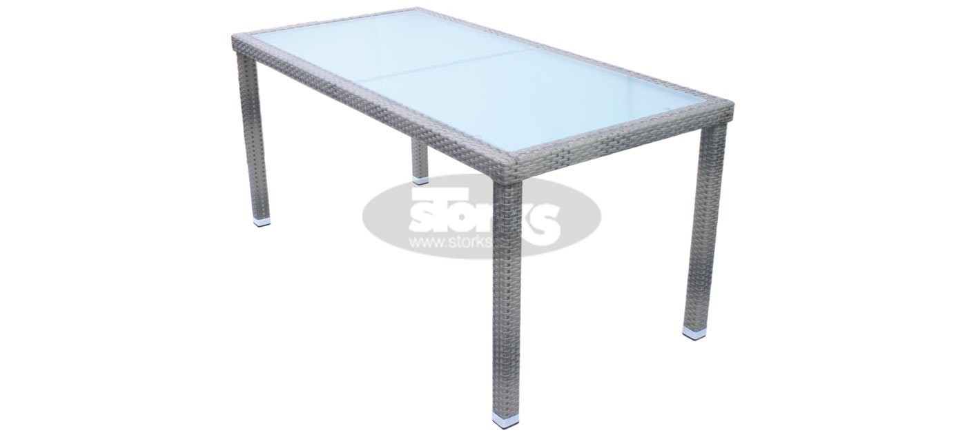 Cage table 80 x 160 cm, color: black, leather look brown or ivory