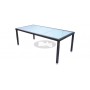 Cage table 100 x 205 cm, color: black, leather look brown or ivory
