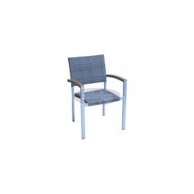 Mediterranea wicker stol z rokonasloni, barva: siva/K gery