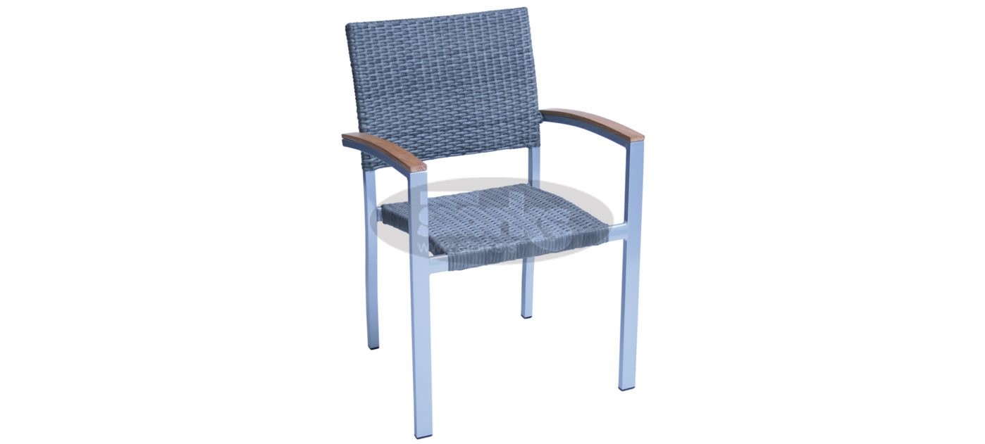 Mediterranea wicker stol z rokonasloni, barva: siva/K gery