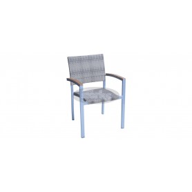 Mediterranea wicker stol z rokonasloni, barva: siva/K slonova kost