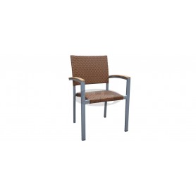 Mediterranea wicker stol z rokonasloni, barva: siva/K jantar
