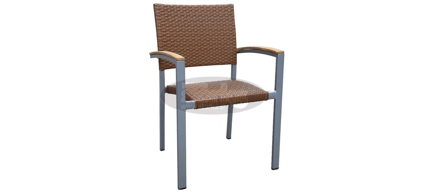 Mediterranea wicker stol z rokonasloni, barva: siva/K jantar