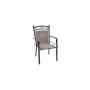 Antique armchair with teak armrests, color: black/K honey