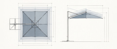 Rectangular with side pole