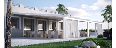 Pergola mit Frontpfosten, Anbaupergola für Terrasse | sTorks