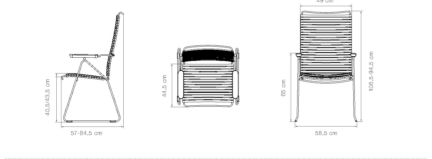 HOUE Click sedia reclinabile – Disegno con misure