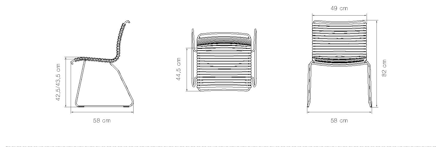 HOUE Click sedia da pranzo senza braccioli – Disegno con misure