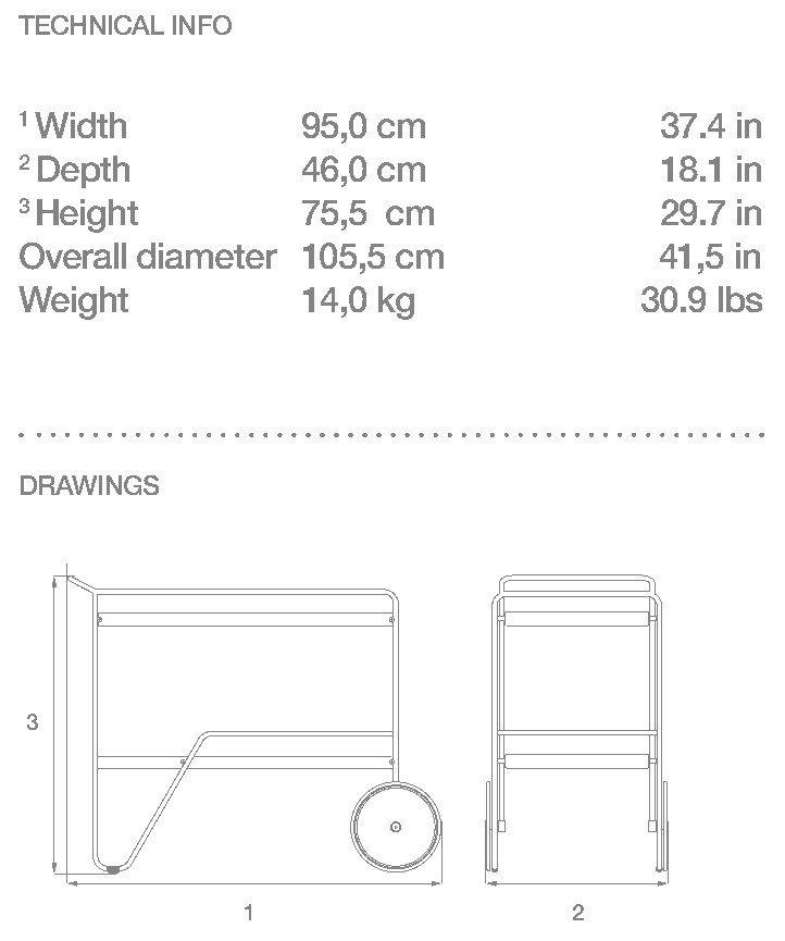 HOUE Click carrello di servizio – Disegno con misure